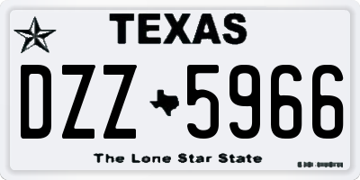 TX license plate DZZ5966