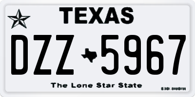 TX license plate DZZ5967