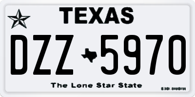 TX license plate DZZ5970