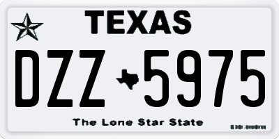 TX license plate DZZ5975