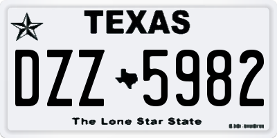 TX license plate DZZ5982