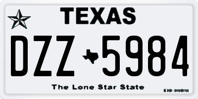 TX license plate DZZ5984