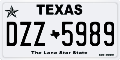 TX license plate DZZ5989