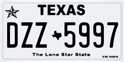 TX license plate DZZ5997