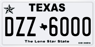 TX license plate DZZ6000