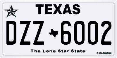 TX license plate DZZ6002