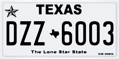 TX license plate DZZ6003