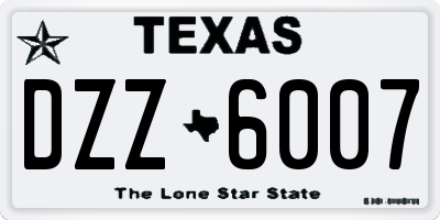TX license plate DZZ6007