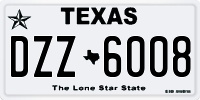 TX license plate DZZ6008