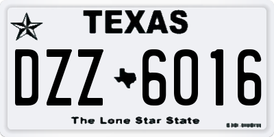 TX license plate DZZ6016