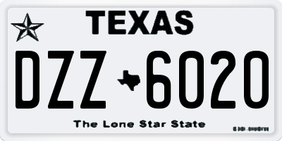 TX license plate DZZ6020