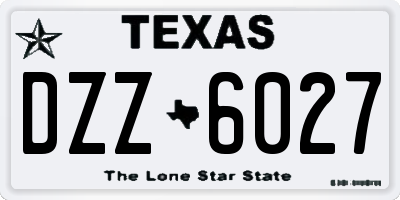 TX license plate DZZ6027