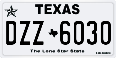 TX license plate DZZ6030