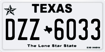 TX license plate DZZ6033