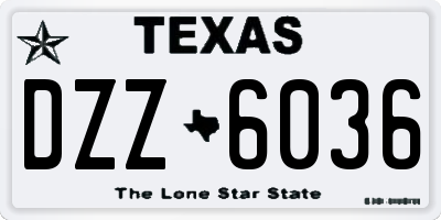 TX license plate DZZ6036