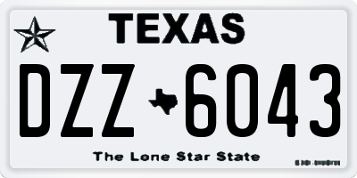 TX license plate DZZ6043