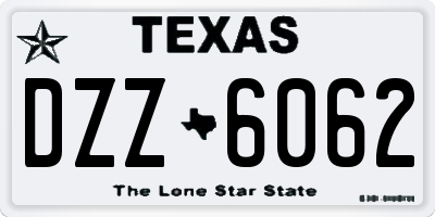 TX license plate DZZ6062