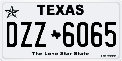 TX license plate DZZ6065