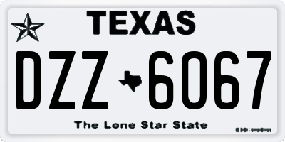 TX license plate DZZ6067