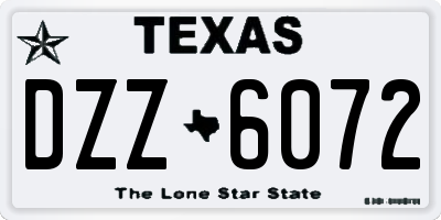 TX license plate DZZ6072