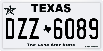 TX license plate DZZ6089