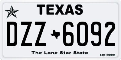 TX license plate DZZ6092