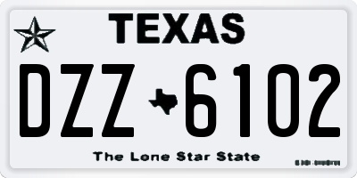 TX license plate DZZ6102