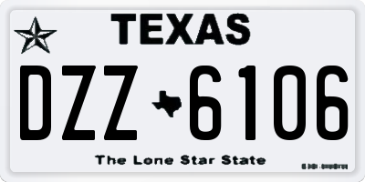 TX license plate DZZ6106