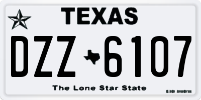 TX license plate DZZ6107