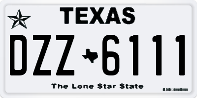 TX license plate DZZ6111