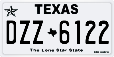 TX license plate DZZ6122