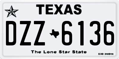 TX license plate DZZ6136