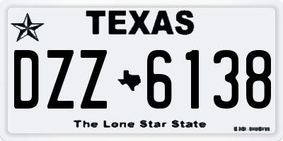 TX license plate DZZ6138