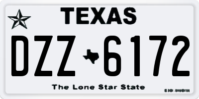 TX license plate DZZ6172