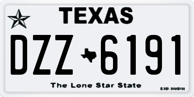 TX license plate DZZ6191