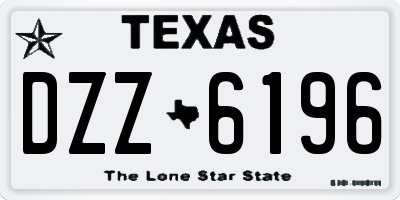 TX license plate DZZ6196