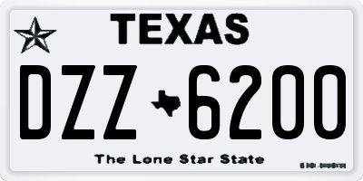 TX license plate DZZ6200