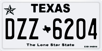 TX license plate DZZ6204