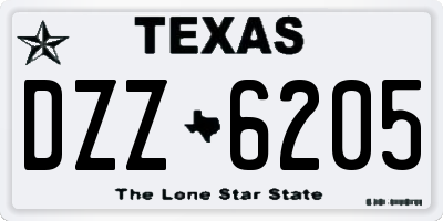 TX license plate DZZ6205