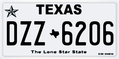 TX license plate DZZ6206