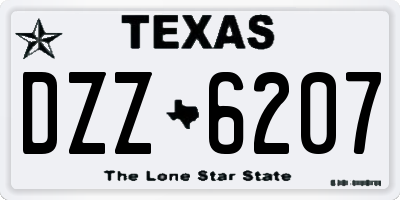 TX license plate DZZ6207