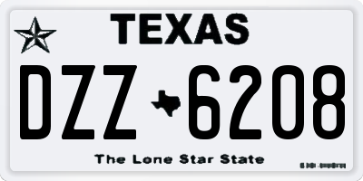 TX license plate DZZ6208