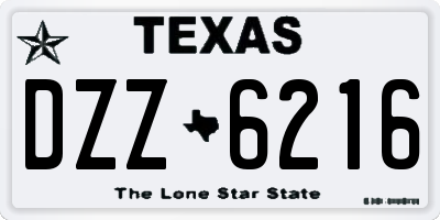 TX license plate DZZ6216