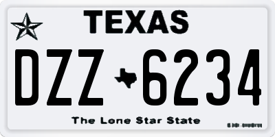 TX license plate DZZ6234