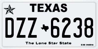 TX license plate DZZ6238