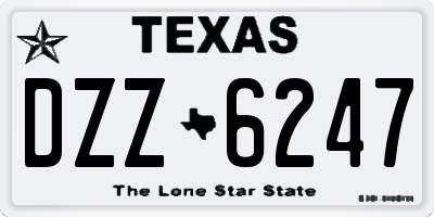 TX license plate DZZ6247