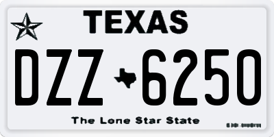 TX license plate DZZ6250