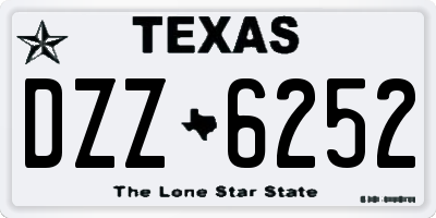 TX license plate DZZ6252