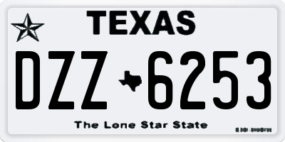 TX license plate DZZ6253