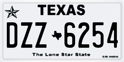 TX license plate DZZ6254